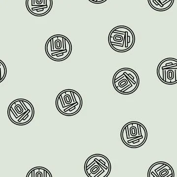 Zero waste sorting line seamless pattern 스톡 일러스트
