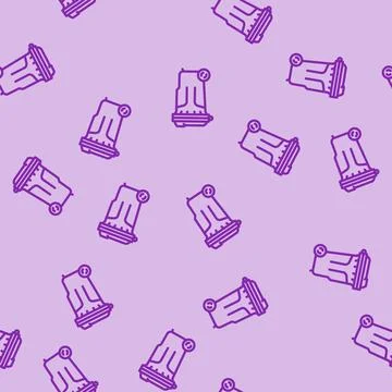 Zero waste sorting line vector seamless pattern 스톡 일러스트