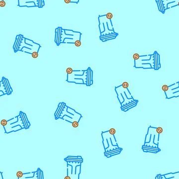 Zero waste sorting vector seamless pattern Illustrazione stock