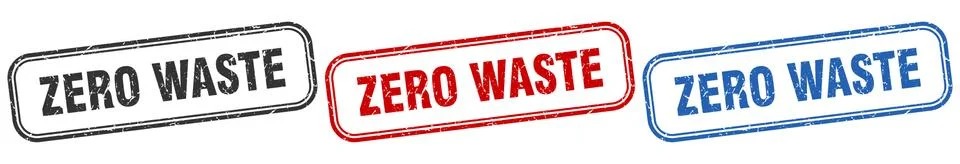 Zero waste square isolated sign set. zero waste stamp 스톡 일러스트
