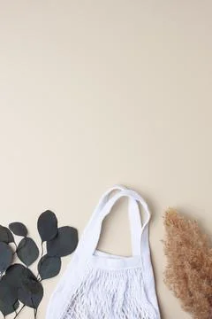 Zero waste, sustainable and eco-friendly lifestyle. Bag with flowers on paste Stock Photos