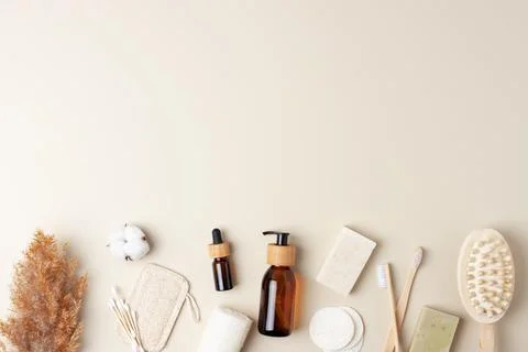 Zero waste, sustainable and eco-friendly lifestyle. Bathroom natural products Stock Photos