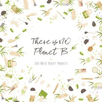 Zero Waste Vector Concept illustration in Minimalism Style, with Reusable and Stock Illustration