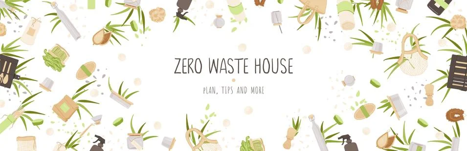Zero Waste Vector Concept illustration in Minimalism Style, with Reusable and Stock Illustration