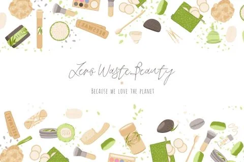 Zero Waste Vector Concept illustration in Minimalism Style, with Reusable and Stock Illustration