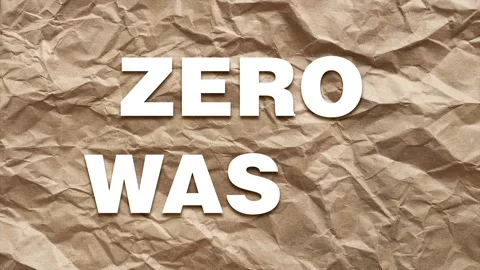 Zero waste white text on brown crumpled craft paper background Stock Footage 137629134