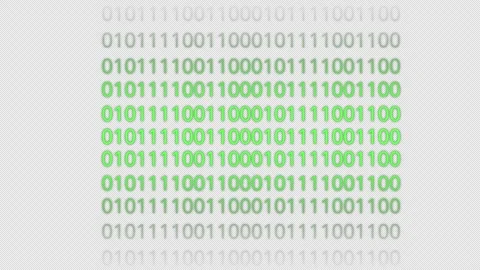 Zeros and ones on screen. Programming concept Matrix green binary code stre.. Stock Footage 252548838