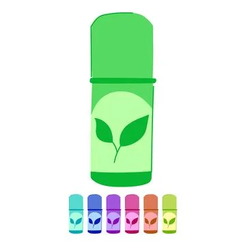 Zerowaste deodorant eco friendly vector cartoon graphic Stock Illustration