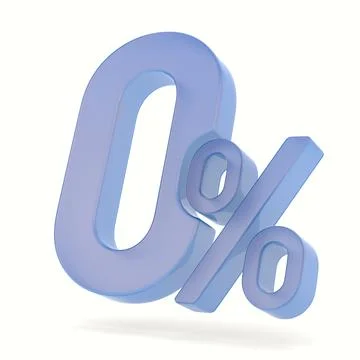 Zerro percent on white background. Isolated 3D illustration Stock Illustration