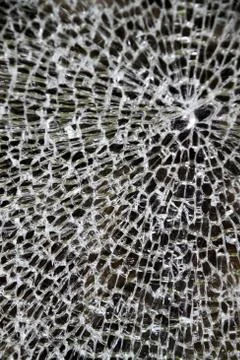Zersplitterte Glasscheibe Foto stock