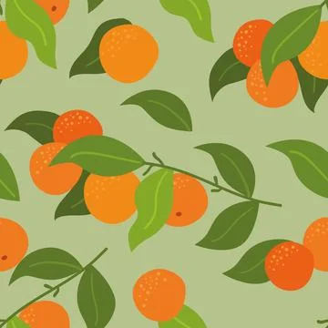 Zesty Citrus Grove Seamless Pattern Stock Illustration