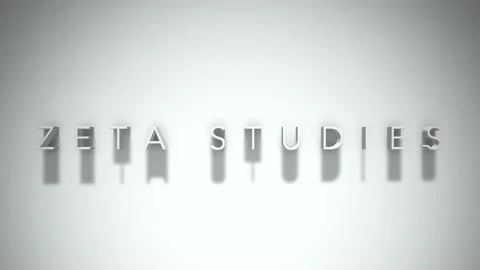 Zeta studies 3D title animation with shadows on a white background Stock Footage 297905715