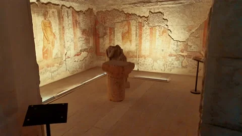 Zeugma Mosaic Museum, one of the largest mosaic collection in the world. Vídeo Stock 169606293