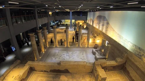 Zeugma mosaic museum timelaps Stock Footage 129982287