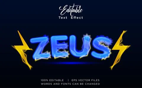Zeus 3D Editable Text Effect Vector Design 库存插图