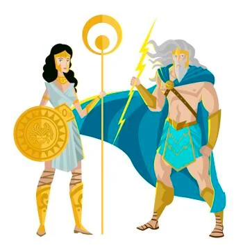 Zeus and athena Stock-Illustration