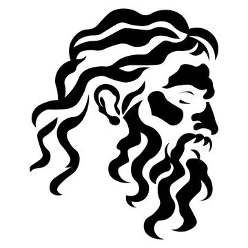 Zeus black vector icon on white background Stock Illustration