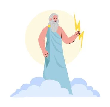 Zeus with lightning vector Ilustración de archivo