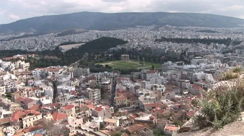 Zeus Temple, seen from the Acropolis Vídeo Stock 7133790
