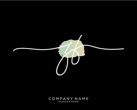 ZF Initial handwriting logo design Stock Illustration