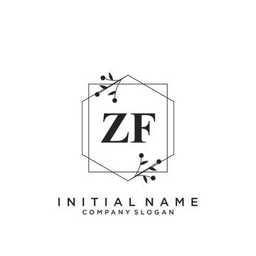 ZF Initial handwriting logo design Stock Illustration