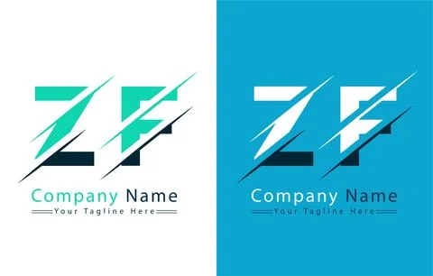 ZF Letter Logo Vector Design Concept Elements Illustrazione stock