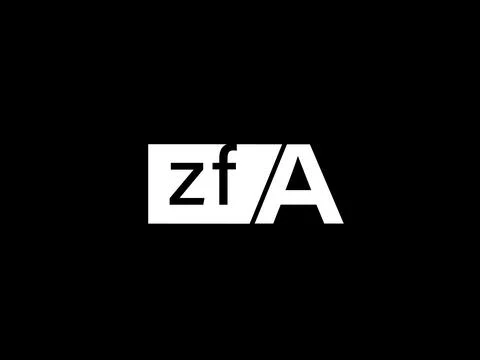 ZFA Logo and Graphics design vector art, Icons isolated on black background Illustrazione stock