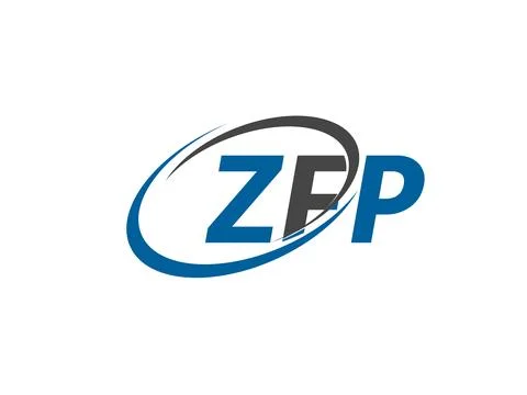 ZFP letter creative modern elegant swoosh logo design Stock Illustration