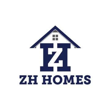 ZH initial home logo illustration Stock Illustration