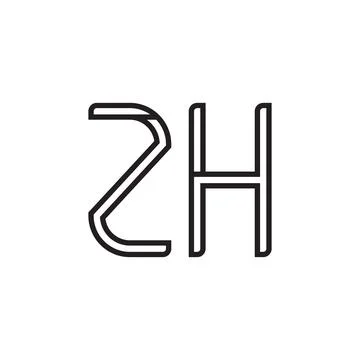 Zh initial letter vector logo icon Stock Illustration