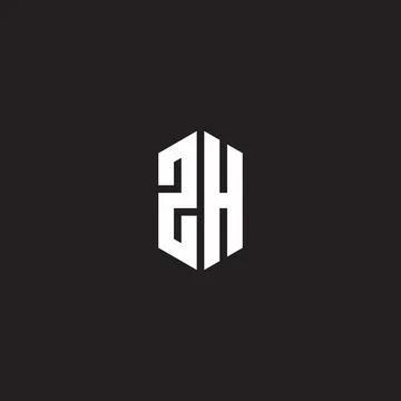ZH Logo monogram with hexagon shape style design template Stock Illustration