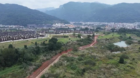 Zhangjiajie New Development Forward Push Aerial Stock Footage 345814827