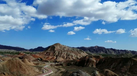 Zhangye danxia landform 库存影片 65890454