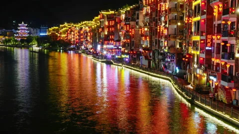 Zhenyuan Ancient Town Stock Footage 204028696