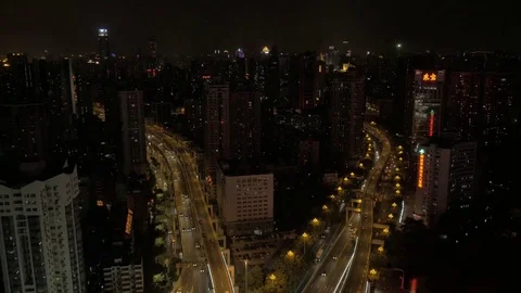 ZhongShan overpass panorama down 13 seconds Stock Footage