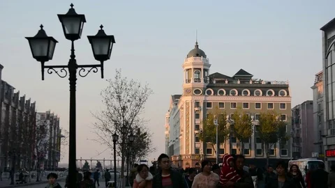 Zhongyang Street of Harbin Stockbeeldmateriaal 85204484