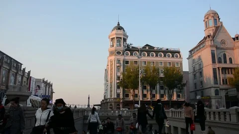 Zhongyang Street of Harbin Stockbeeldmateriaal 85204978