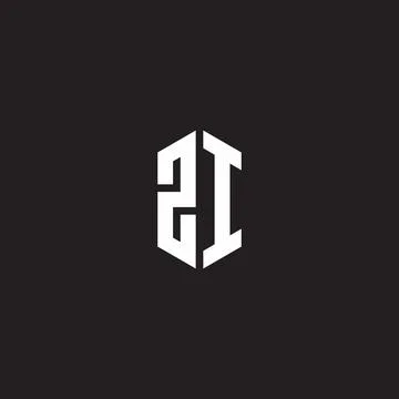 ZI Logo monogram with hexagon shape style design template Stock Illustration