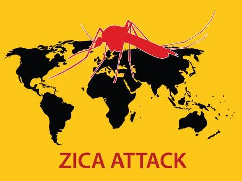 Zica virus attack Stock Illustration