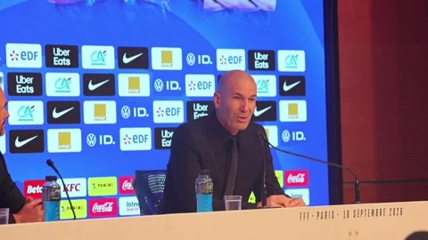 Zidane recalls Camavinga and includes Mbappé, Konaté and Koundé in his first squ Stock Footage 345840106