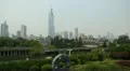 Zifeng Tower Nanjing Skyline Establishing Shot Office Buildings Chinese Towers HD Footage
