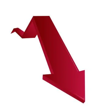 Zig zag 3d arrow sign vector Illustrazione stock