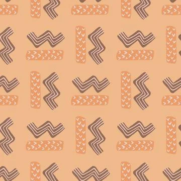 Zig zag and rectangle geomery figures seamless pattern. Abstract simple artwo 스톡 일러스트