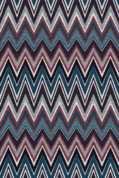 Zig-zag chevron knitted stripes in pink, blue, and grey. Seamless pattern. Stock Illustration