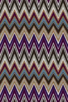 Zig-zag chevron knitted stripes in violet, purple, and brown. Seamless pattern. Stock Illustration