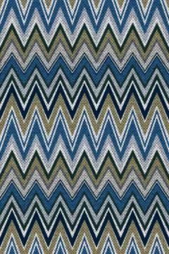 Zig-zag chevron knitted stripes in blue, green, and grey. Seamless pattern. Stock Illustration