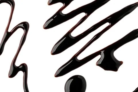 Zig zag, drops and wavy lines painted with chocolate Stock Photos