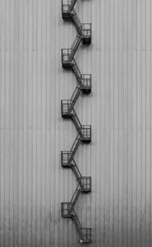 Zig zag fire escape Stock Photos