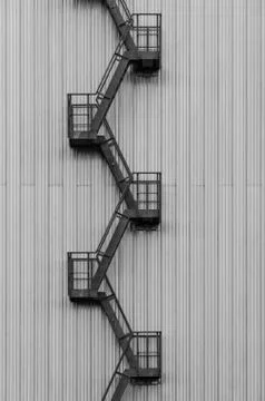 Zig zag fire escape Stock Photos