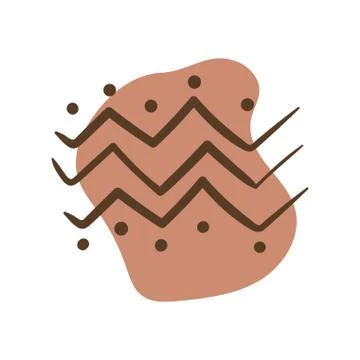 Zig zag lines boho block organic style Stock Illustration